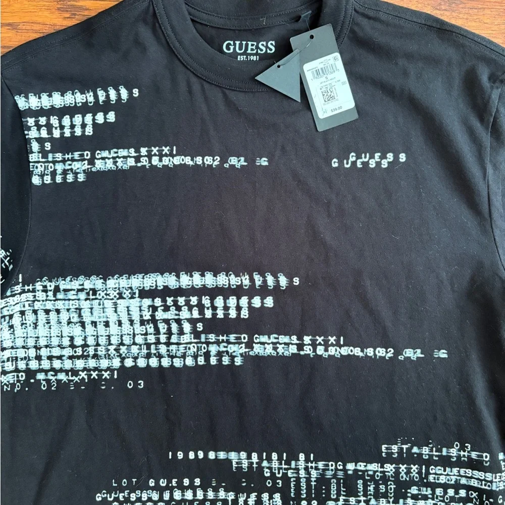 Guess Black Tee with White Logo - Picture 5 of 6